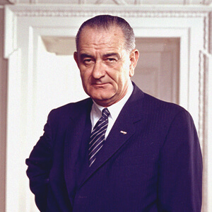O presidente Lyndon Baines Johnson.