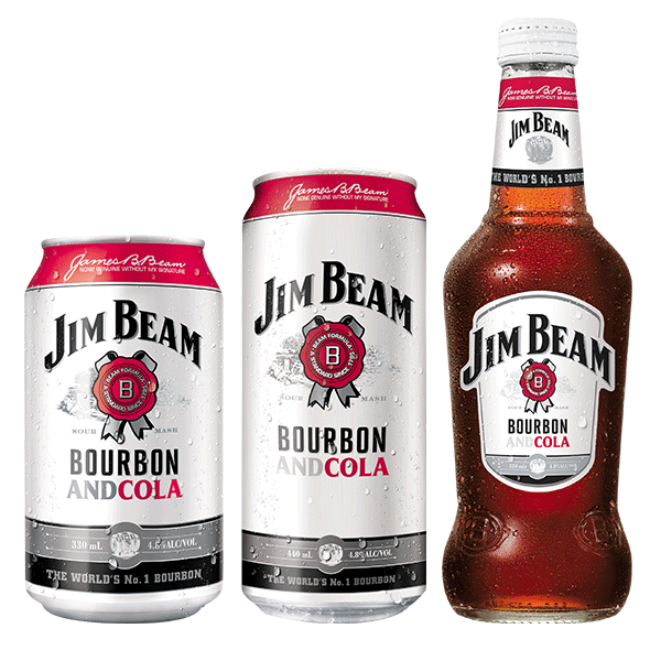 Packshot of Jim Beam® with Cola